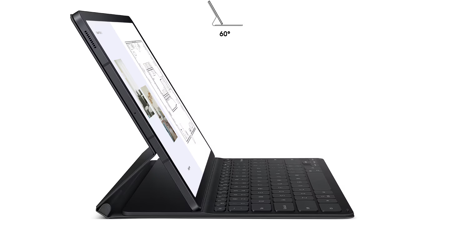 Bao Da kèm bàn phím Galaxy Tab S7 Plus / S8 Plus và S7 FE Book Cover Keyboard Slim - Hàng Chính Hãng