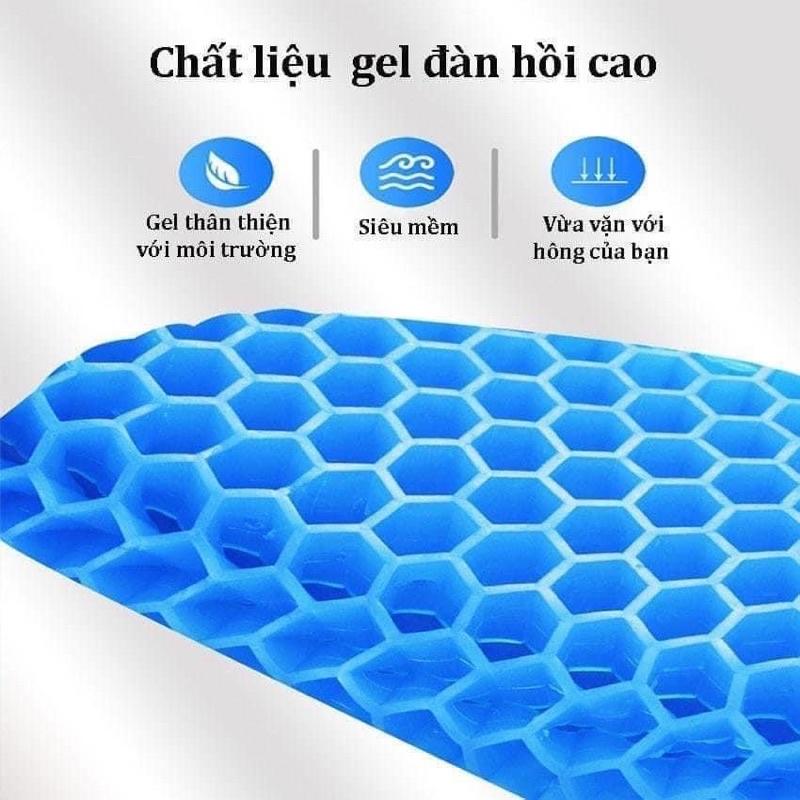 Đệm Ngồi Gel lưới 3D Thoáng Khí Tuần Hoàn Máu, Tiện Lợi - Chống Đau Mỏi Lưng Xuất Xứ NHẬT BẢN.