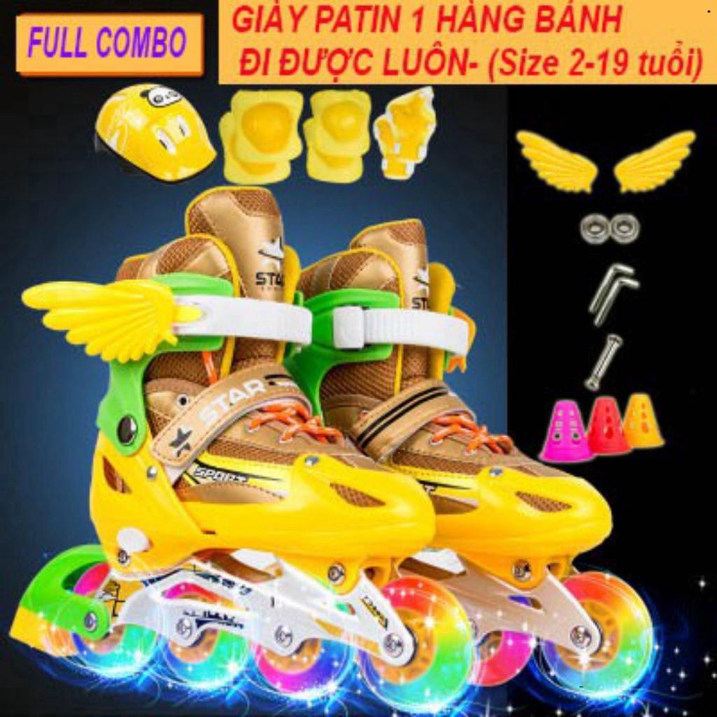 Giày Trượt Patin cao cấp 2901 có đèn 4 màu Màu xanh, màu đỏ, màu đen, màu hồng bánh xe phát sáng