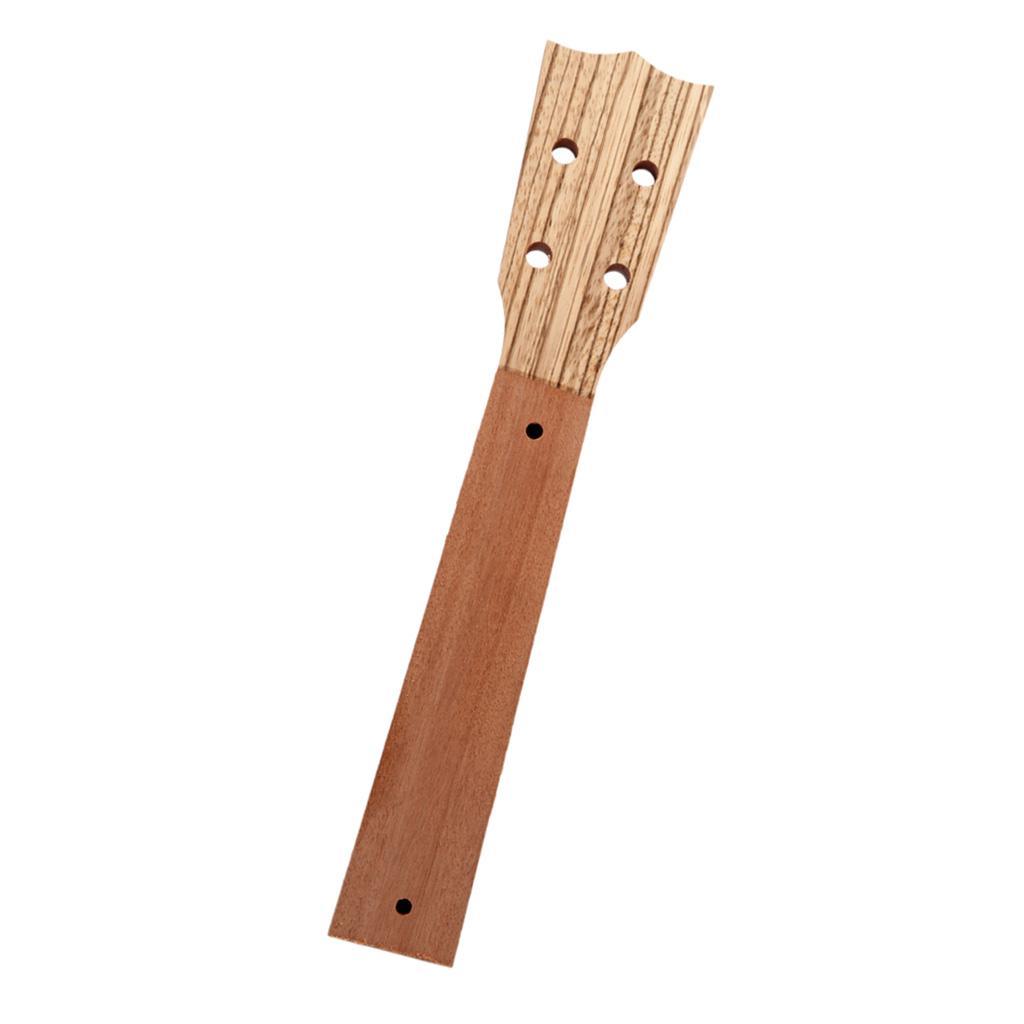 Unfinished Zebrawood Ukulele Neck Headstock Musical Instrument Parts