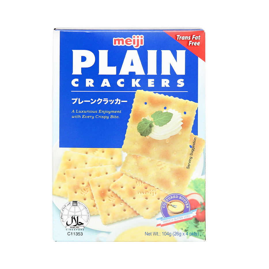 [Made in Singapore] Bánh Meiji Plain Crackers 104g