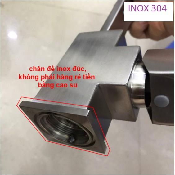 Vòi rửa chén Nóng Lạnh INOX SUS 304 xoay 360 gắn chậu rửa chén ( Kiểu vuông dẹt )TẶNG KÈM 2 DÂY CẤP INOX VRCV03