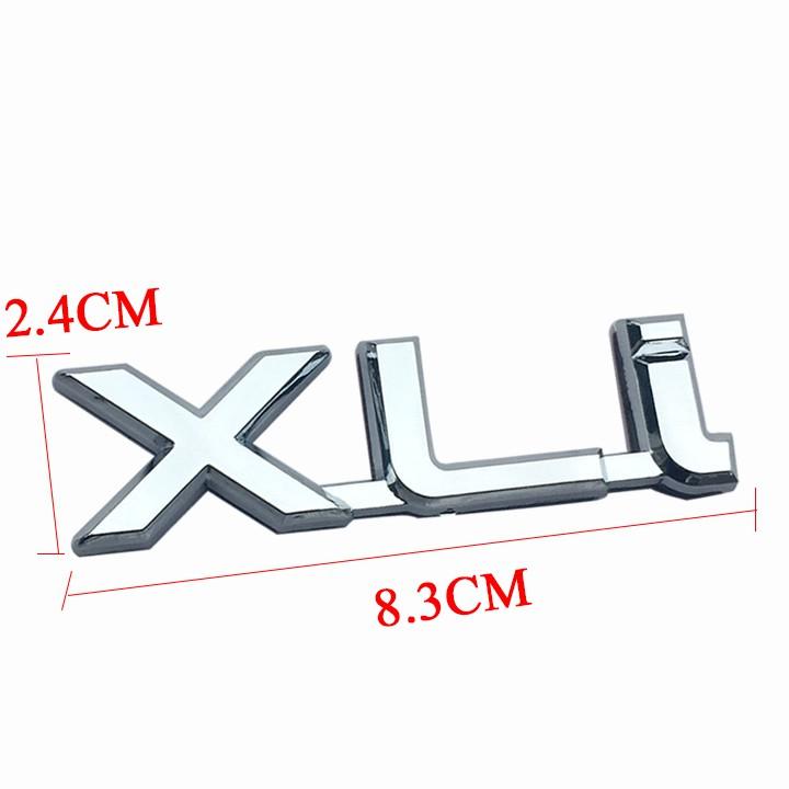 Tem Logo Chữ Nổi XLi Dán trang trí Đuôi Xe