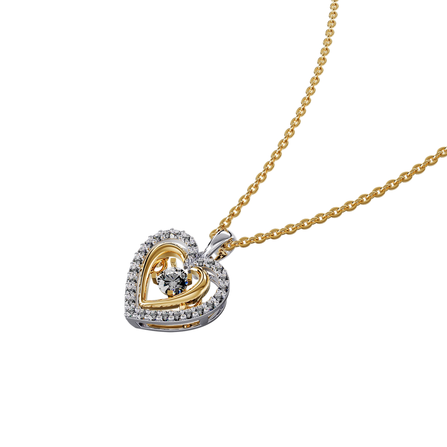 Mặt Dây Chuyền Vàng 14k Dancing Heart MDMAMD659 Huy Thanh Jewelry