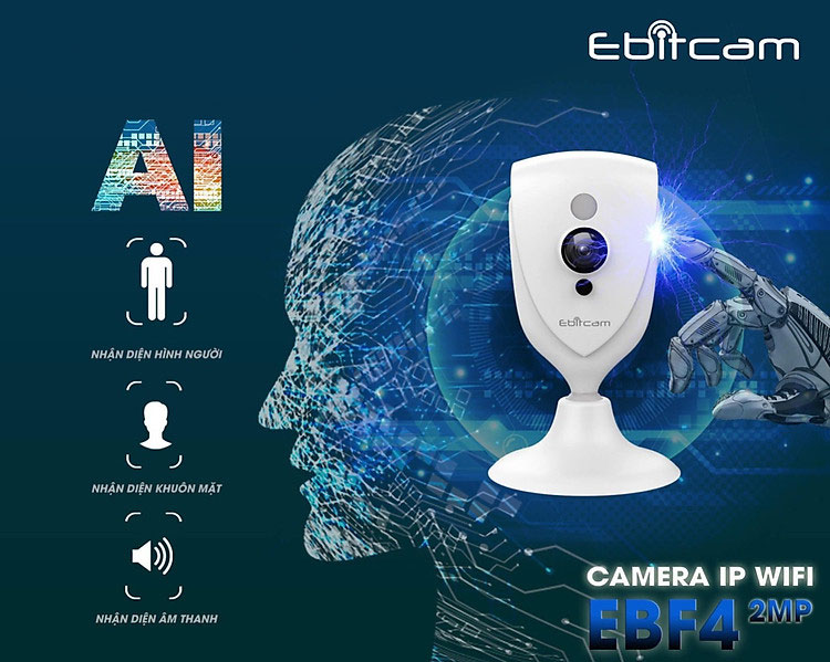 Camera Ip Wifi Ebitcam EBF4 (2.0MP) Full HD 1080P  - Hàng Chính Hãng