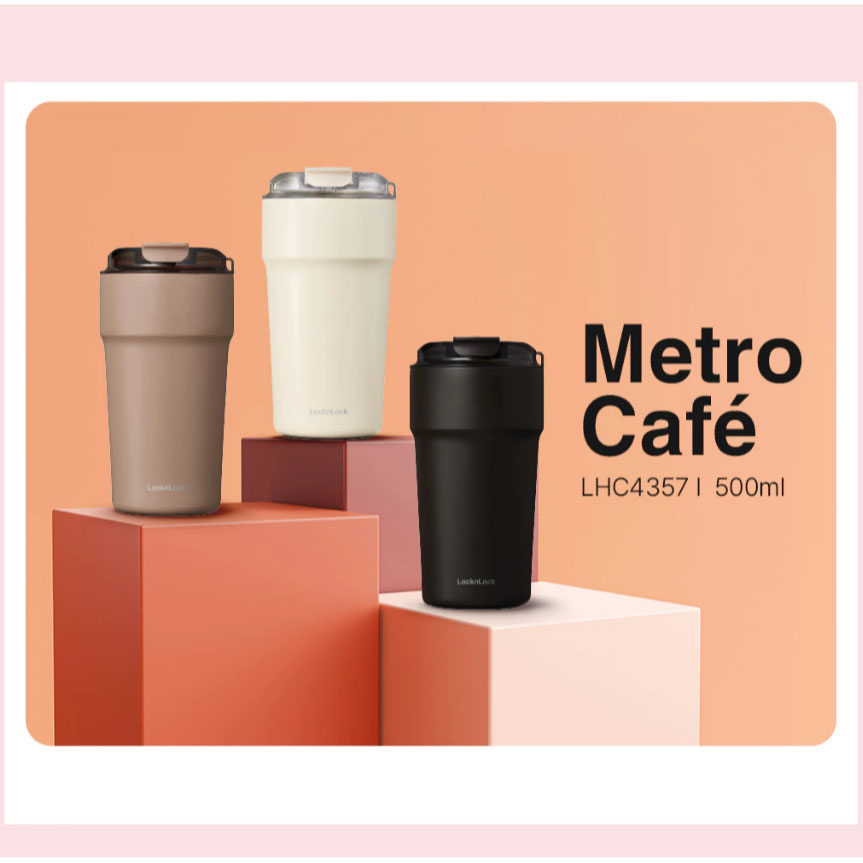 Bình giữ nhiệt Metro Cafe Tumbler LocknLock LHC4357 - Dung tích 500ml - Phủ sứ