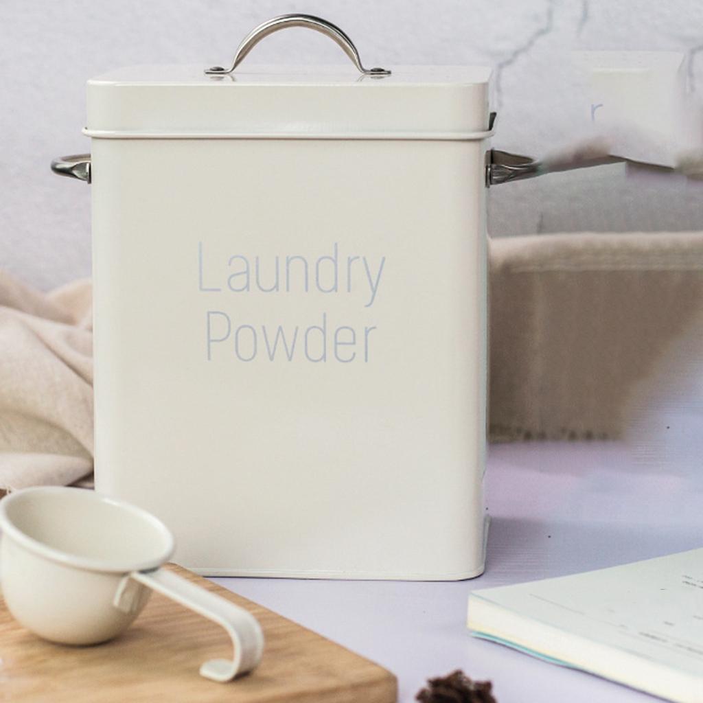 Laundry Powder Storage Tin Box Large Rice Organizer  Green