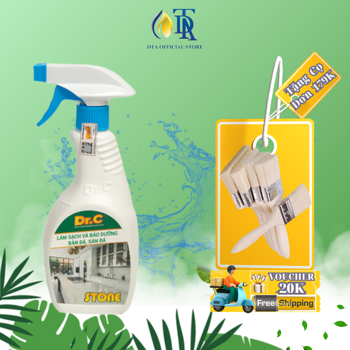 Nước Tẩy Rửa Đa Năng,Tẩy Vết Keo,Tẩy Sơn Trên Nền Gạch,Tẩy Bàn Đá,Tẩy Vết Bẩn Bám Lâu Ngày  DR.C Stone 500ml