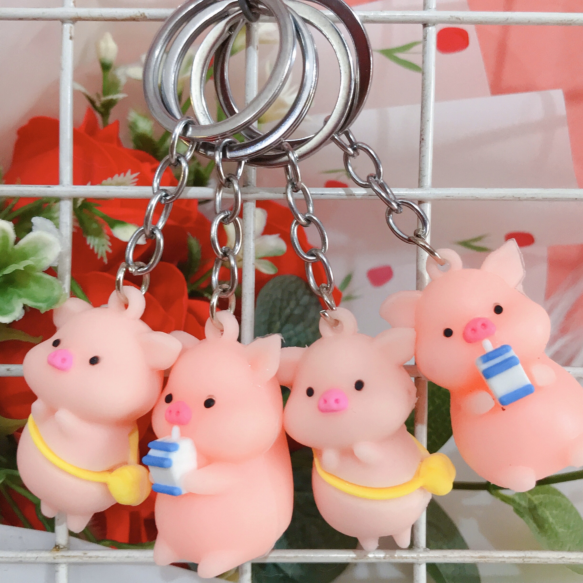 Móc Khóa Heo Hồng Hot Trend Phụ Kiện Túi Xách - Móc Khóa Silicon Heo Con Dễ Thương