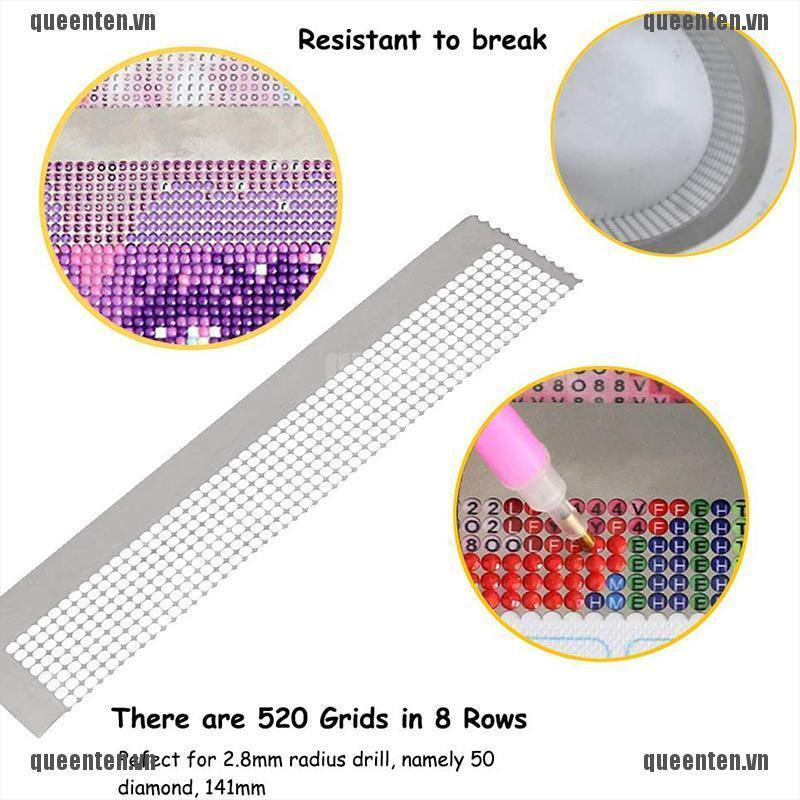 Stainless Steel Diamond Painted Net Ruler DIY Embroidery Accessories Craft Tools QUVN