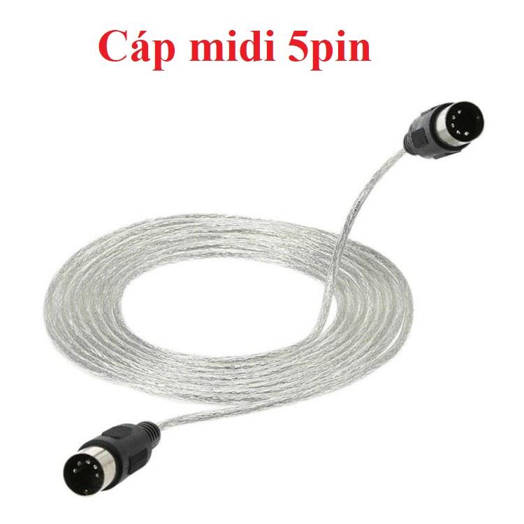 Cáp âm thanh MIDI to MIDI 5 pin màu bạc