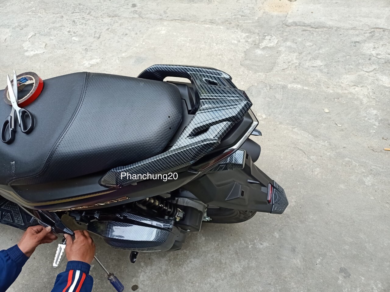 COMBO ỐP PHỤ KIỆN TRANG TRÍ DÙNG CHO XE AB 2020 2021 2022 - 125 150 CACBON