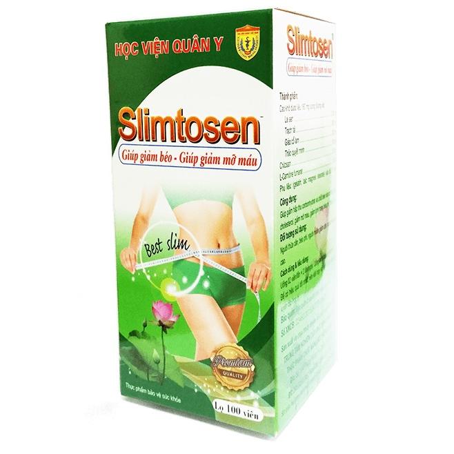 Combo 2 Thực phẩm chức năng viên uống hỗ trợ giảm cân tan mỡ chiết xuất lá sen Slimtosen Extra Học viện quân y Việt Nam (100 viên/ hộp)