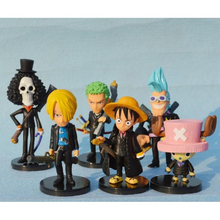 Bộ combo 09 mô hình nhân vật team One Piece trong trang phục suit đen lịch lãm