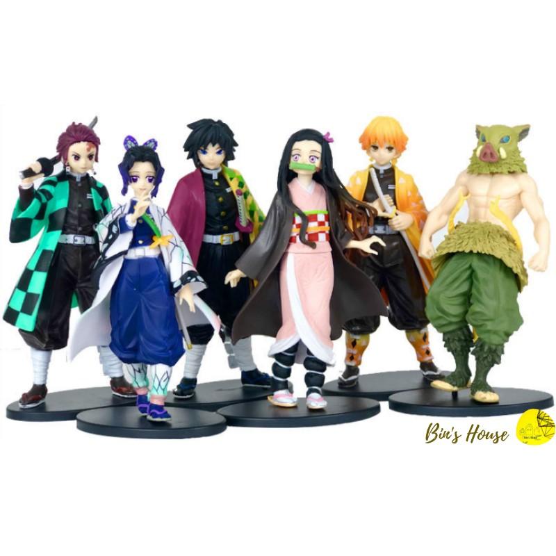 Mô Hình Nhân Vật Truyện Kimetsu no Yaiba -Tanjirou- Nezuko- Zenitsu-Inosuke-Giyuu-Shinobu cao 16cm