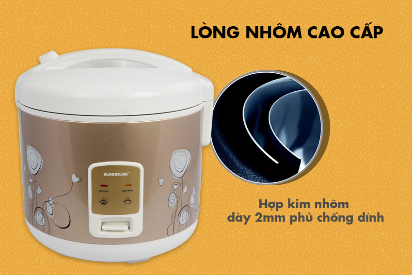 Nồi Cơm Điện Nắp Gài Sunhouse SHD8302 (2.8L) - Hàng chính hãng