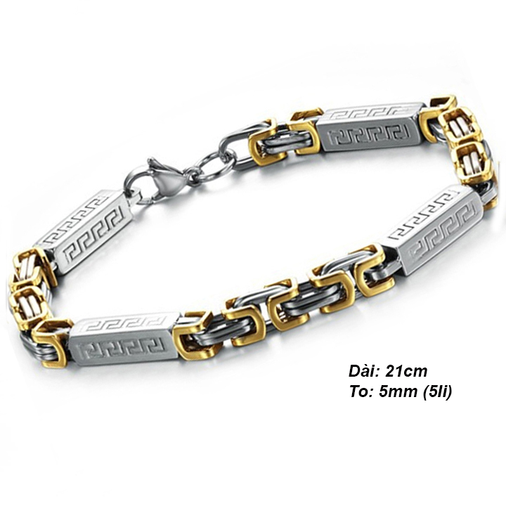 Lắc tay nam kiểu xích to 5li cá tính MVT058-2