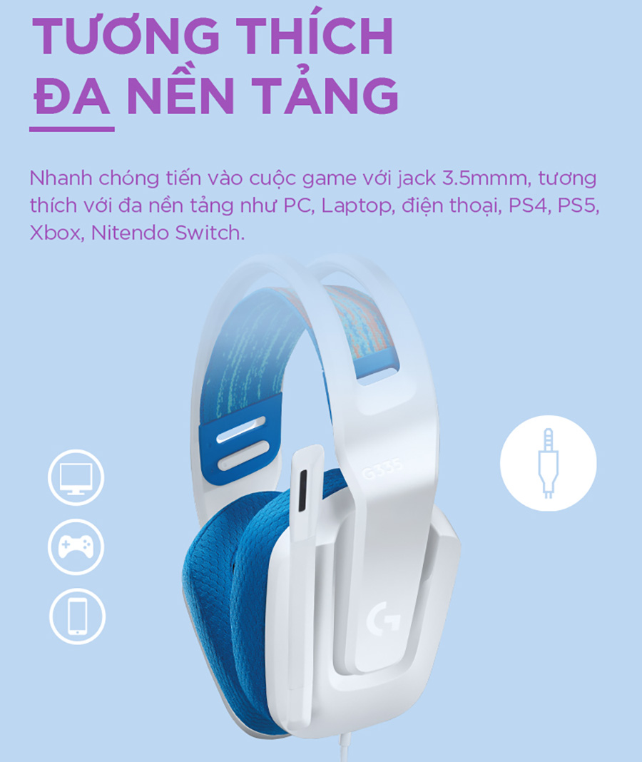 Tai Nghe Gaming Có Dây Logitech G335 - Màu