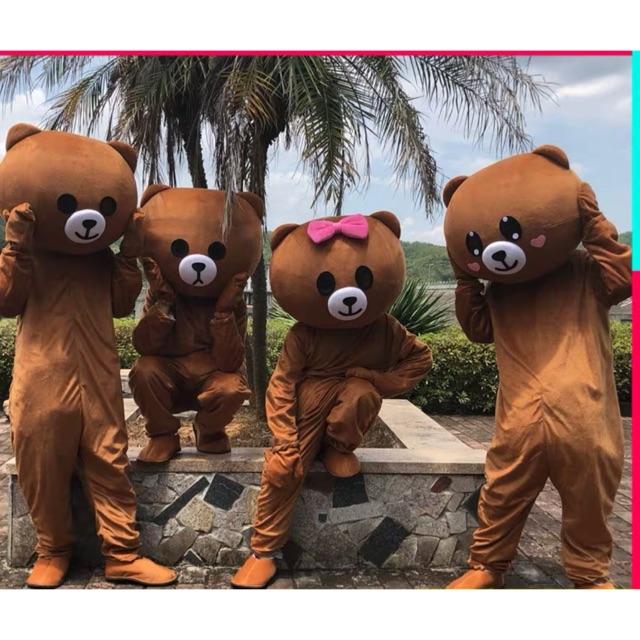 Bộ đồ gấu lầy brown - Mascot bộ đồ bán kẹo size khủng đầu to chất đẹp - Bộ đồ hóa trang gấu nâu hoạt hình dễ thương cho các sự kiện