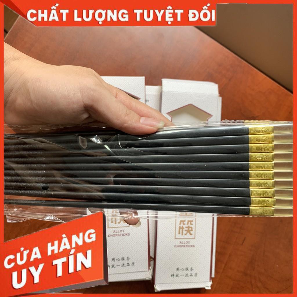 ️Siêu Sốc️Combo 10 Đôi Đũa Hợp Kim Mạ Vàng Hổ Phách 27CM Cao Cấp Xuất Hàn