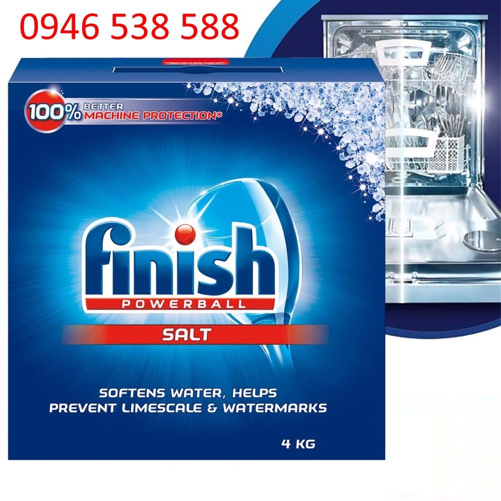 Combo Muối rửa bát Finish 4kg+Vệ sinh máy Finish