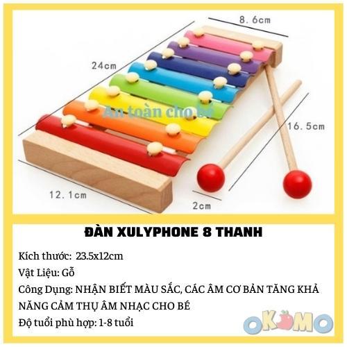 Đồ chơi cho bé Đàn gỗ 8 thành giúp bé phát triển cảm quan cảm thụ âm OKOMO