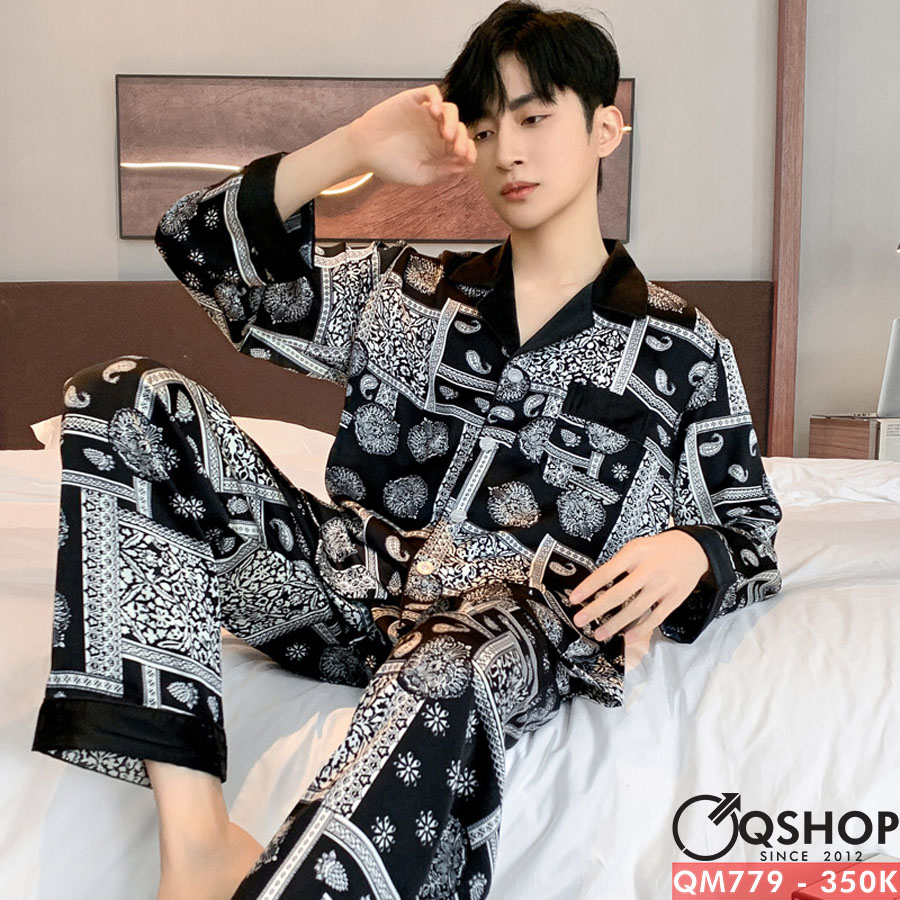 Bộ đồ pijama Lụa satin mềm mịn QHSOP QM779