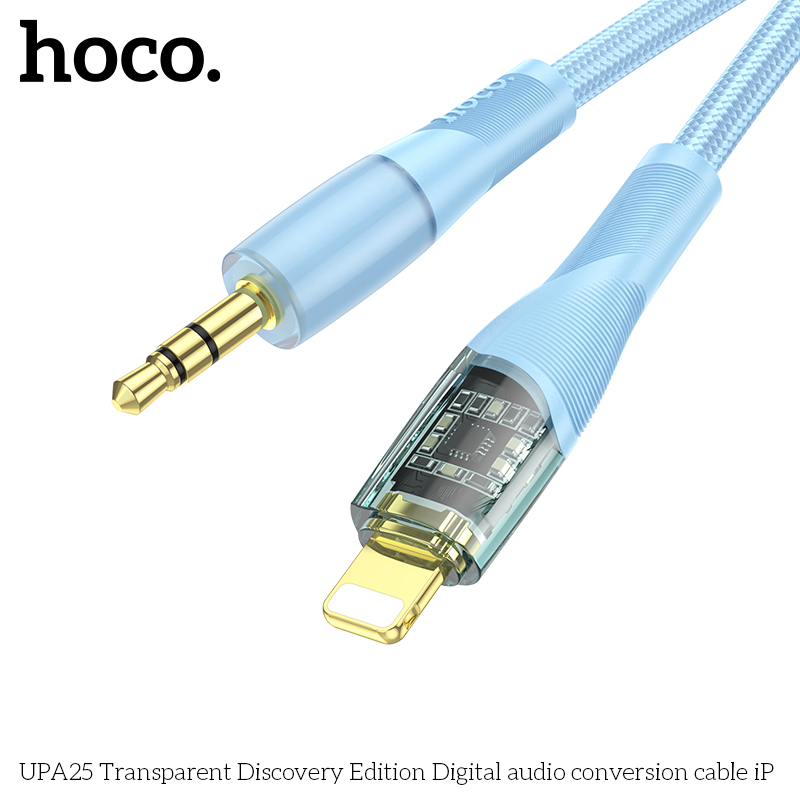 Dây chuyển đổi từ IP ra 3.5 mm Hoco UPA 25 bọc dù dài 1m cho IP/Ipad hàng chính hãng Hoco Mall Official