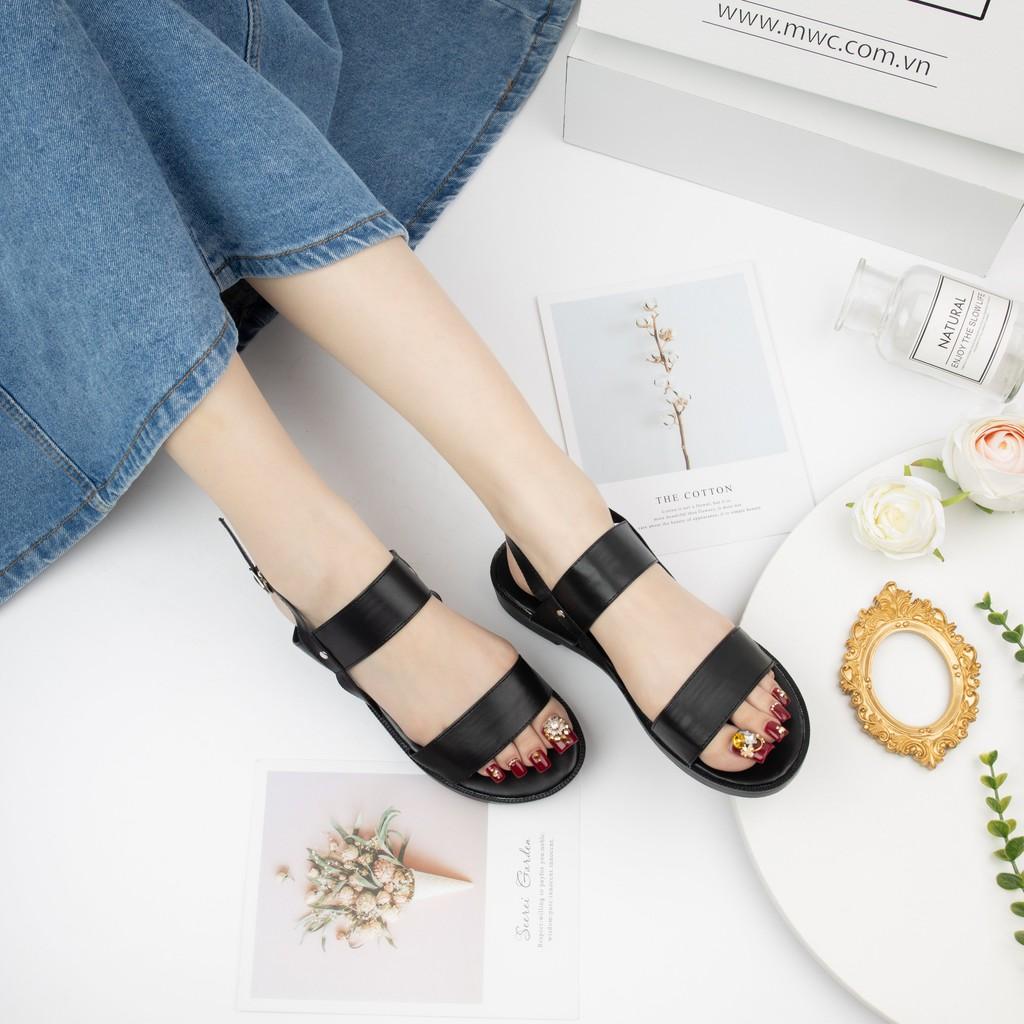GIÀY SANDAL NỮ MWC - SANDAL 2 QUAI NGANG ĐẾ BỆT - NUSD- 2580