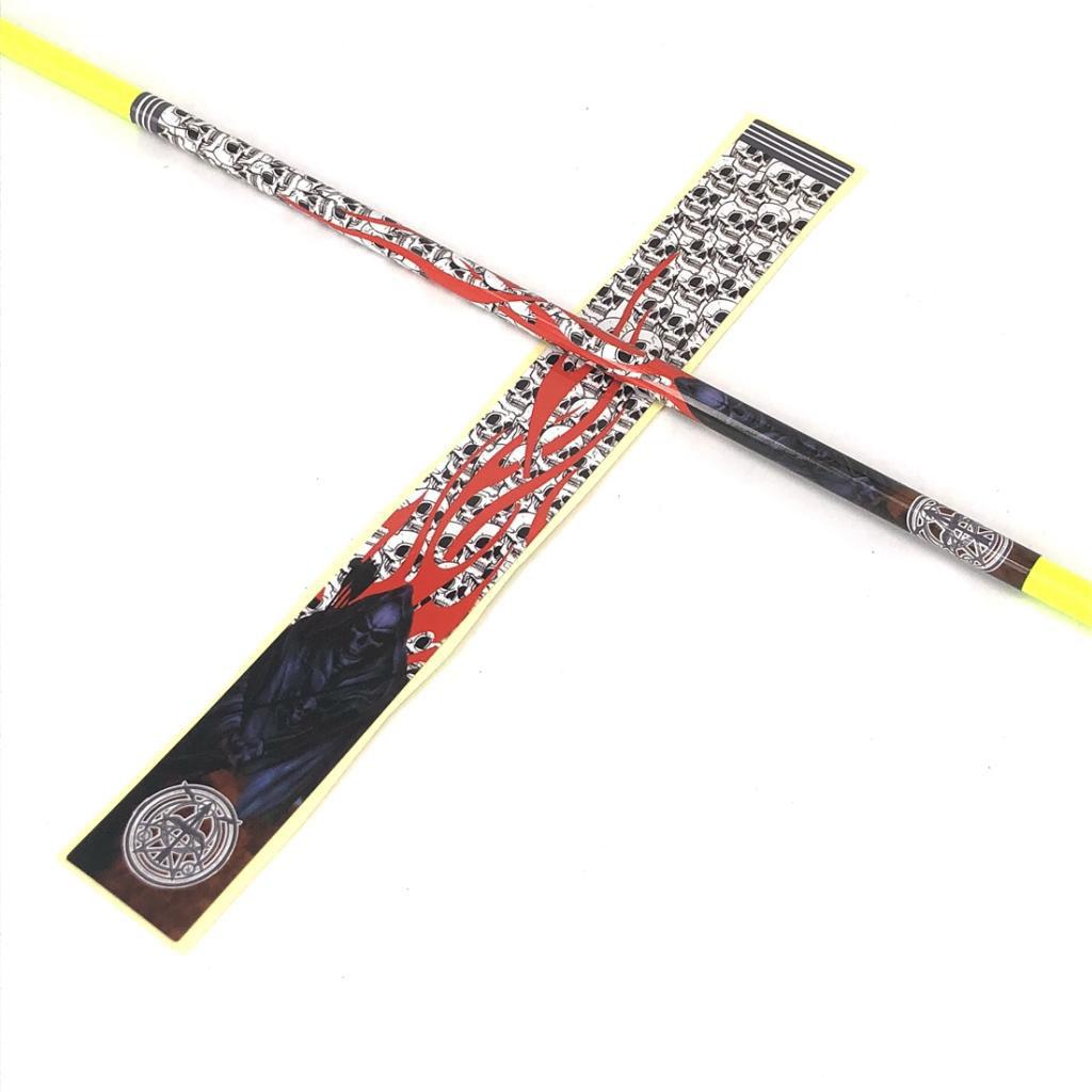 12 Pieces Durable Archery Arrow Stickers Wraps  Skull and Red