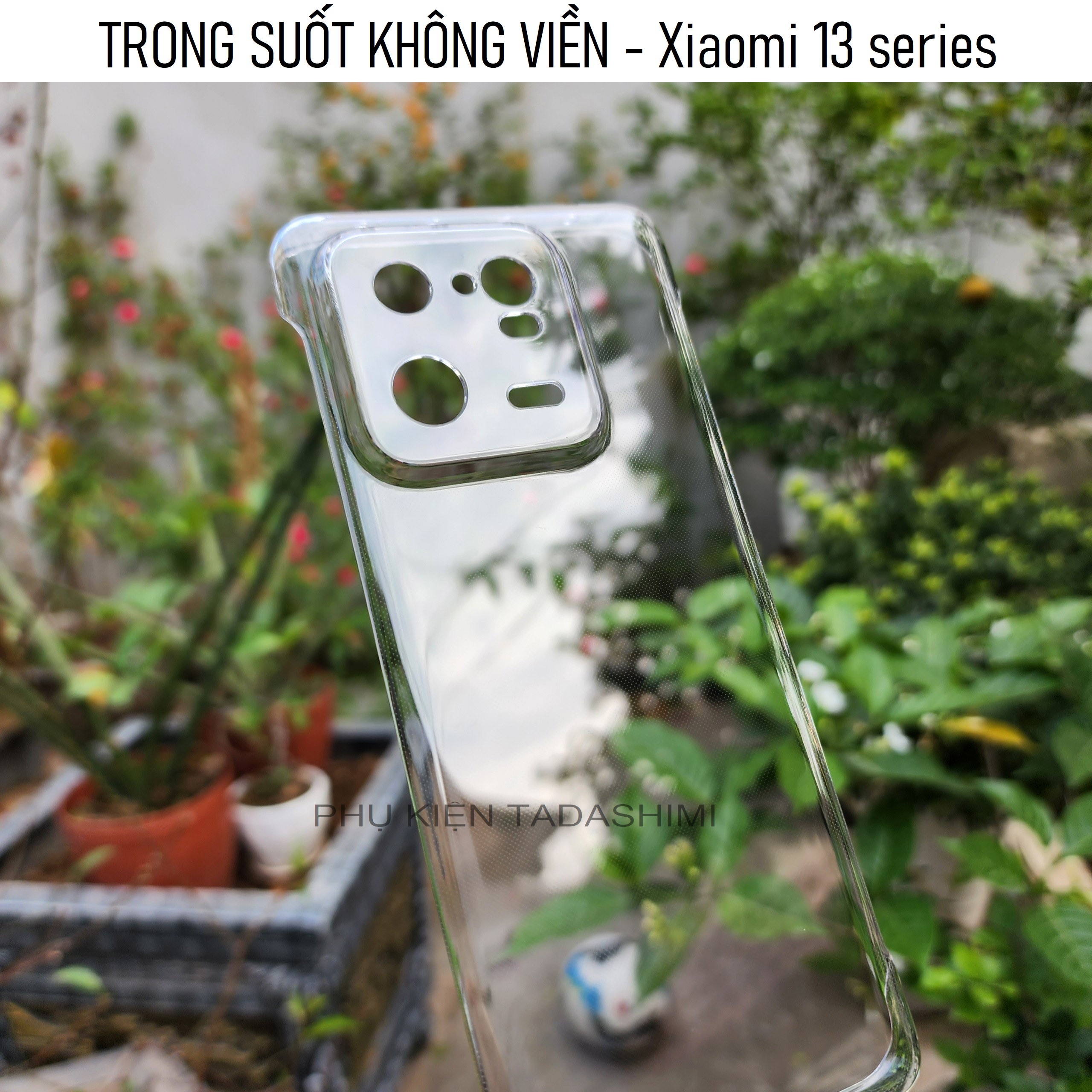 Ốp Lưng KHÔNG VIỀN Cho Xiaomi 13/ Xiaomi 13 Pro Trong Suốt Không Ố Vàng, Nhựa PC Cứng Siêu Mỏng Nhẹ, Bảo Vệ Camera