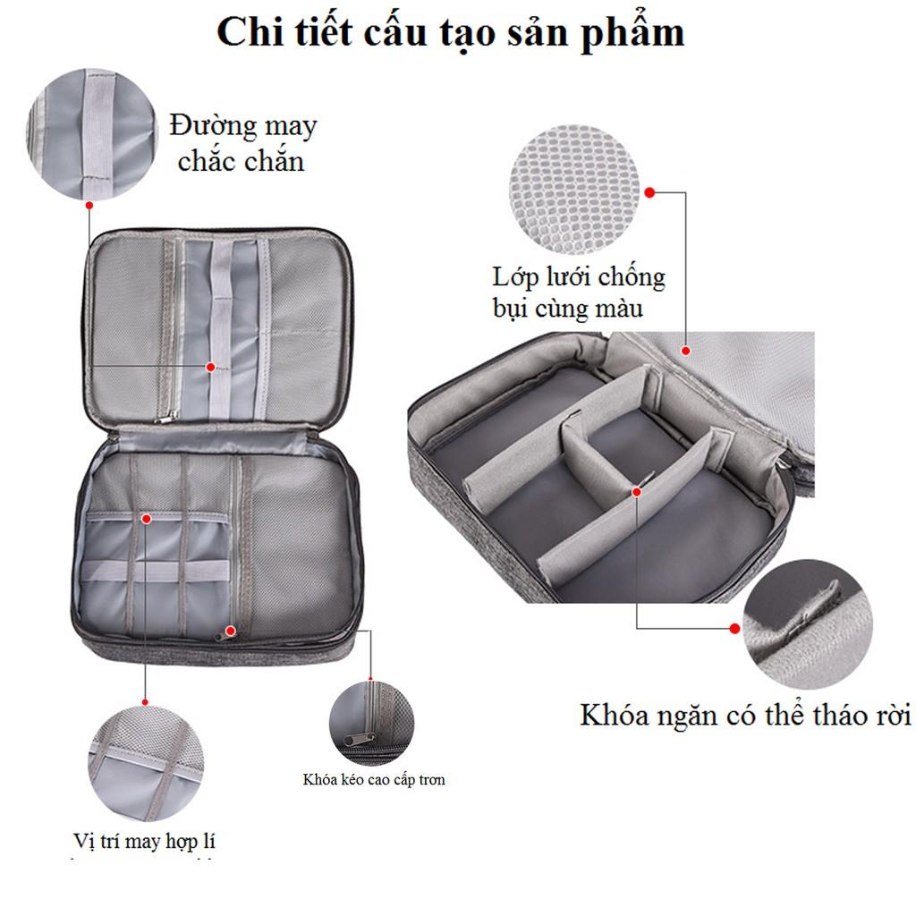 Túi Đựng Phụ Kiện Điện Thoại 2 Ngăn Lớn Cải Tiến Nhiều Ngăn Chống Nước, Chống Sốc - Hàng Chính Hãng D Danido