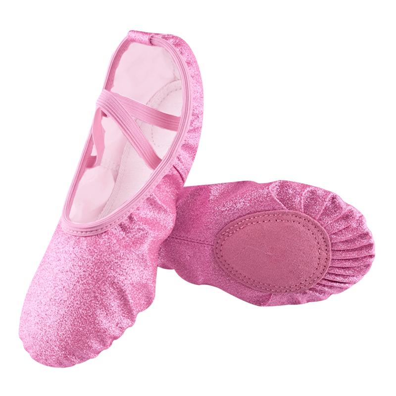 2020 Giày múa ba lê màu xanh long lanh màu xanh cho các cô gái Soft Sole Flat Yoga Gym Dép dép Color: PinkPlus Shoe Size: 6.5