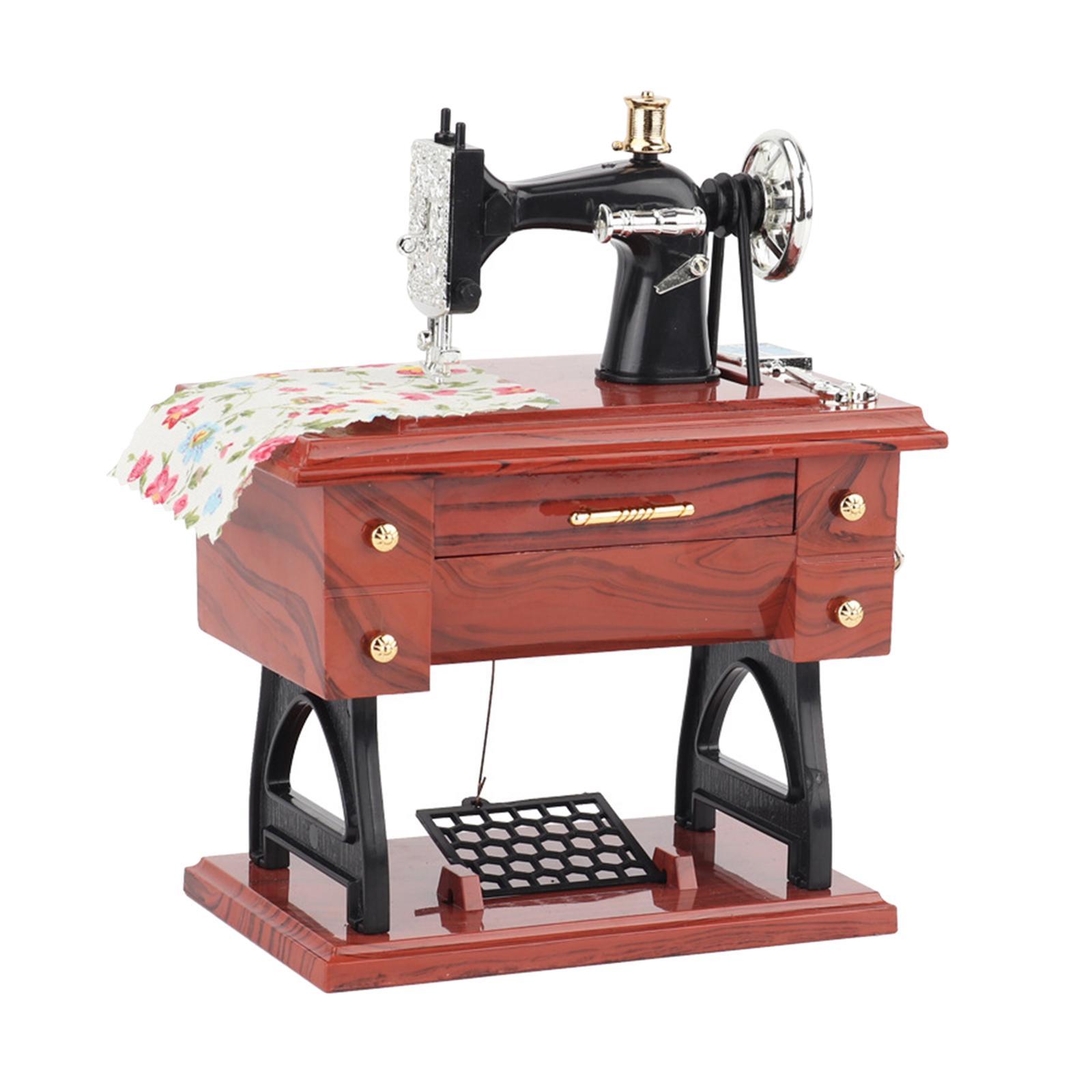 Sewing Machine Music Box Mechanical Music Box Table Decor for Desk Ornament Musical Gifts