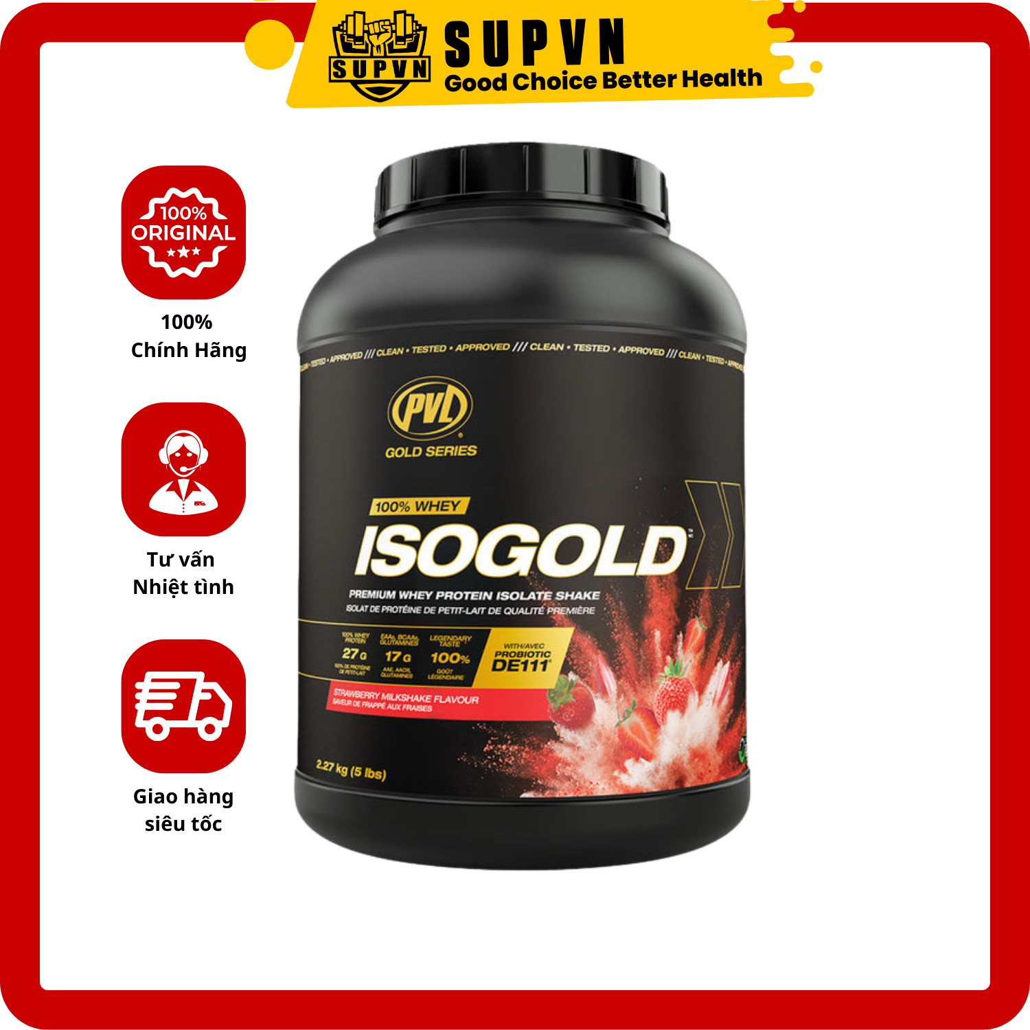 Iso Gold PVL 5lbs - Sữa Tăng Cơ, Giảm Mỡ Cao Cấp