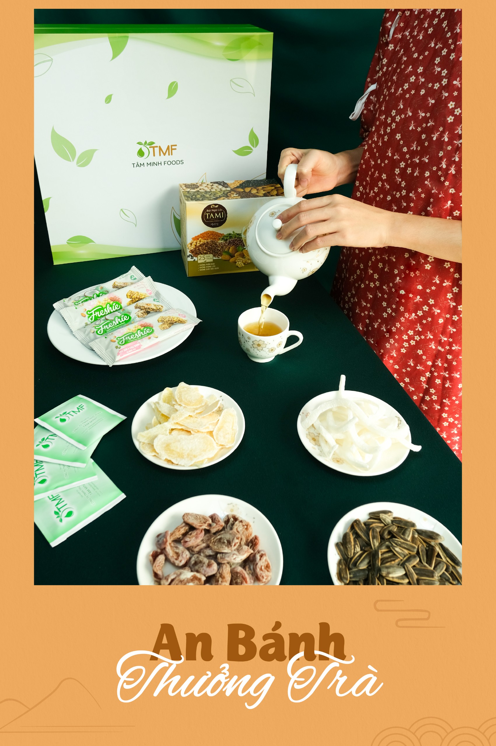 HỘP QUÀ TẾT HEALTHY TÂM MINH FOODS KÈM THIỆP, TÚI