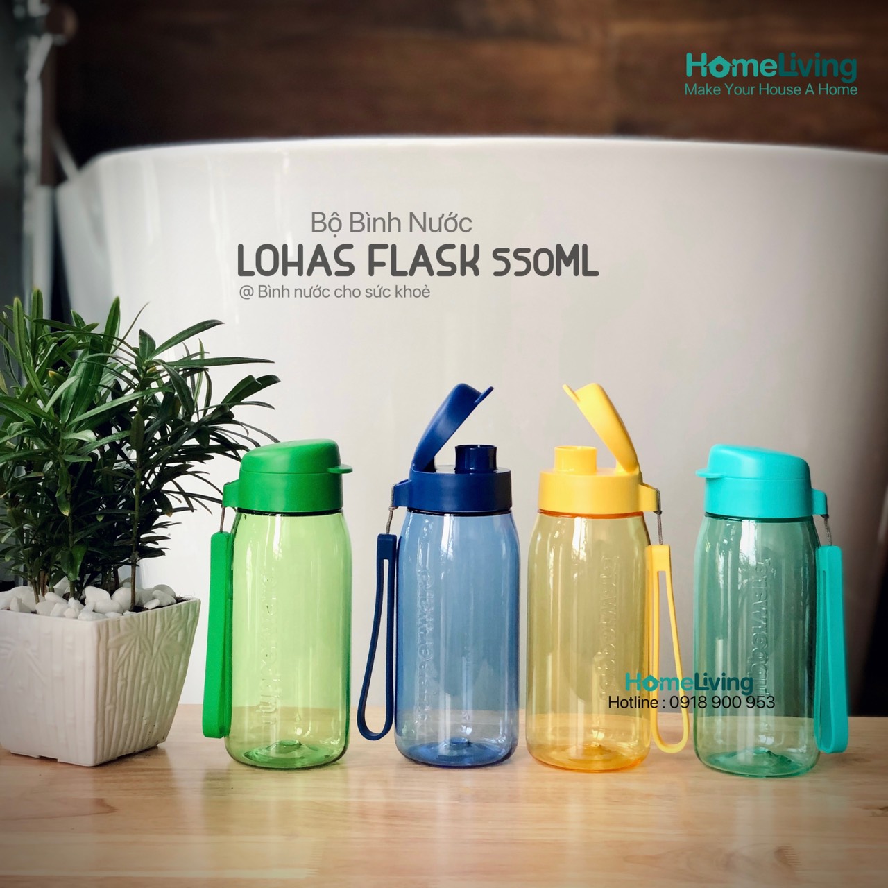 Bình Nước Tupperware Lohas 550ml - Màu mới