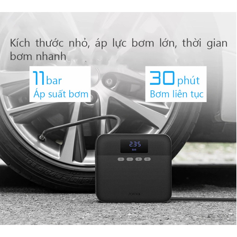 Bơm lốp ô tô 70mai Midrive TP03 bơm điện đa năng áp suất lớn, chân tẩu ô tô - Hàng chính hãng