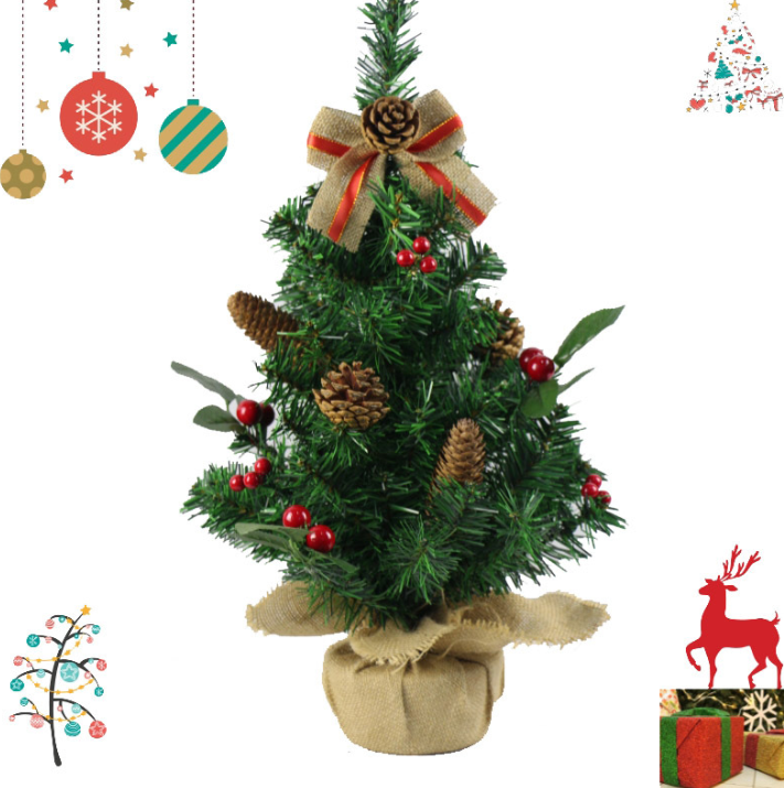 Cây thông noel nhí C11 Cây Thông Trang Trí Giáng Sinh Kèm Đèn và Phụ Kiện