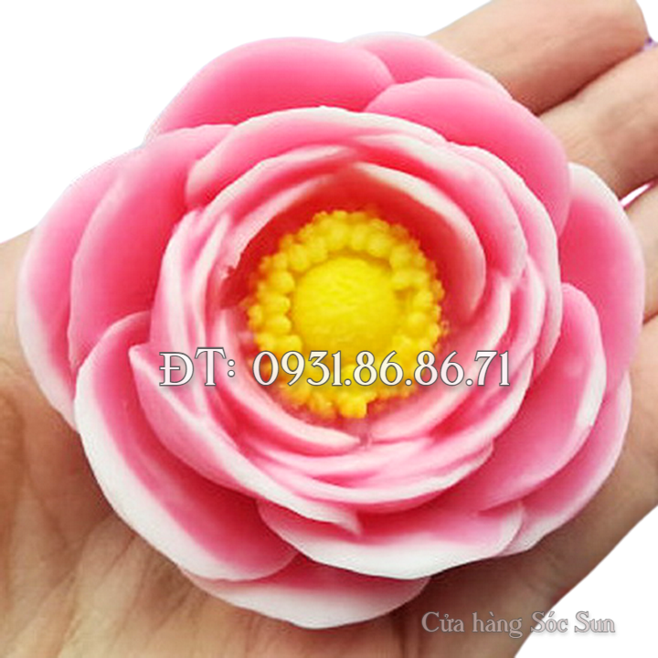 Khuôn silicon hoa hồng trà nhật loại 8 cm - Mã số 1255