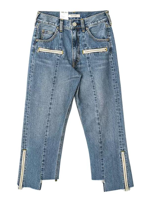 Quần Jeans Nữ MOUSSY Japanese Washed Irregular Zipper Jeans - SIZE 26