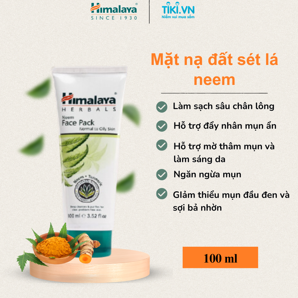 Gel Đắp Mặt Nạ Neem Cho Da Thường Đến Da Dầu Himalaya Herbals (100ml)