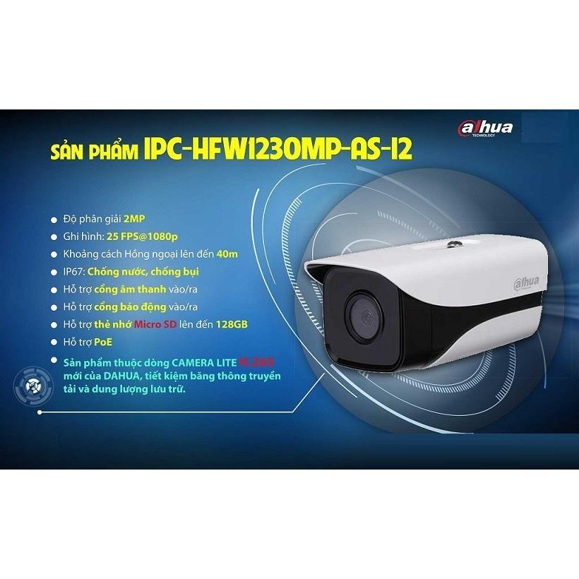 Camera IP hồng ngoại 2.0 Megapixel DAHUA IPC-HFW1230MP-AS-I2 - HÀNG CHÍNH HÃNG