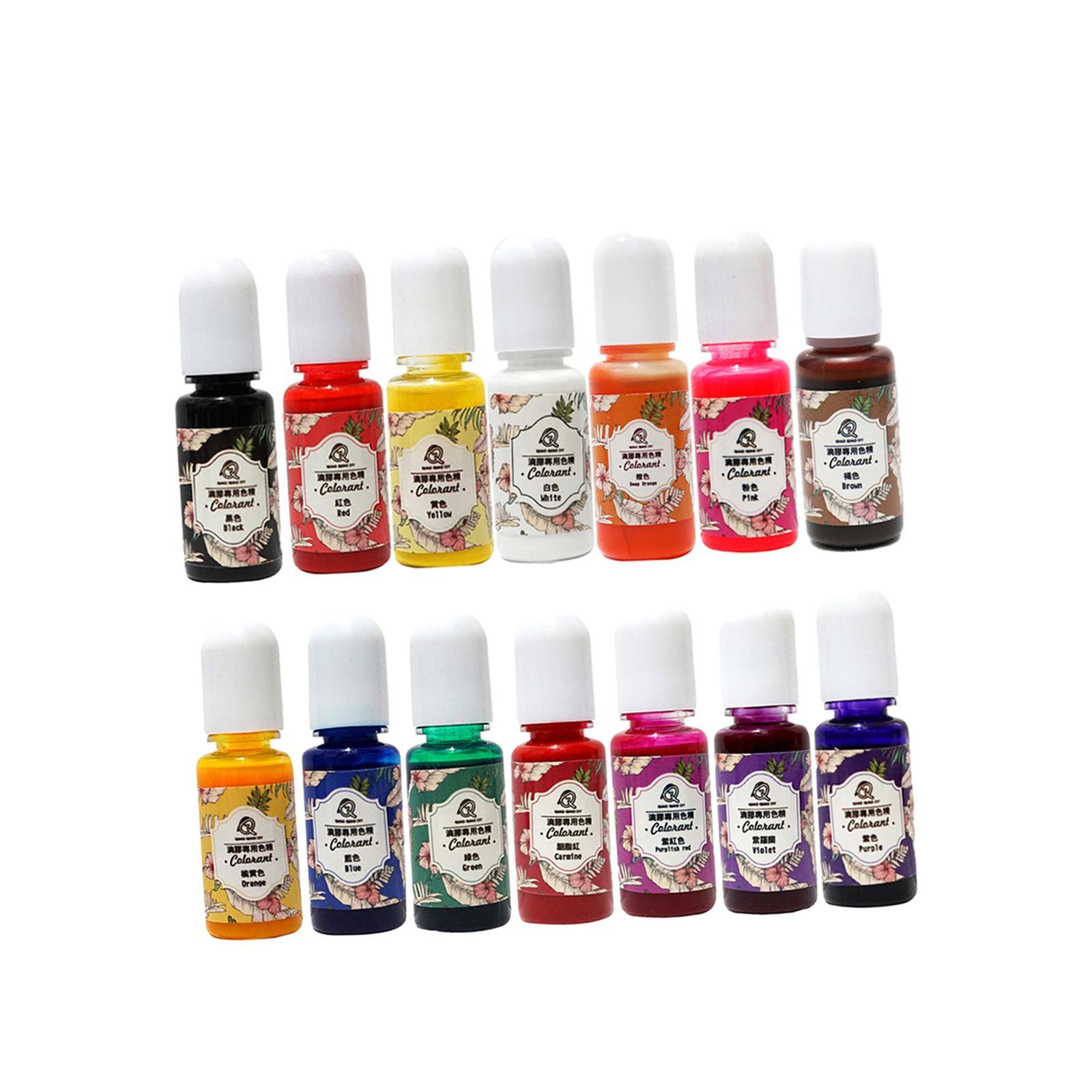 14x Epoxy Resin Pigment Liquid Epoxy Resin Dye Decoration 10ml Jewelry Making Colorant Liquid Pigment for Pendant Paint Bracelet Soap Crafts