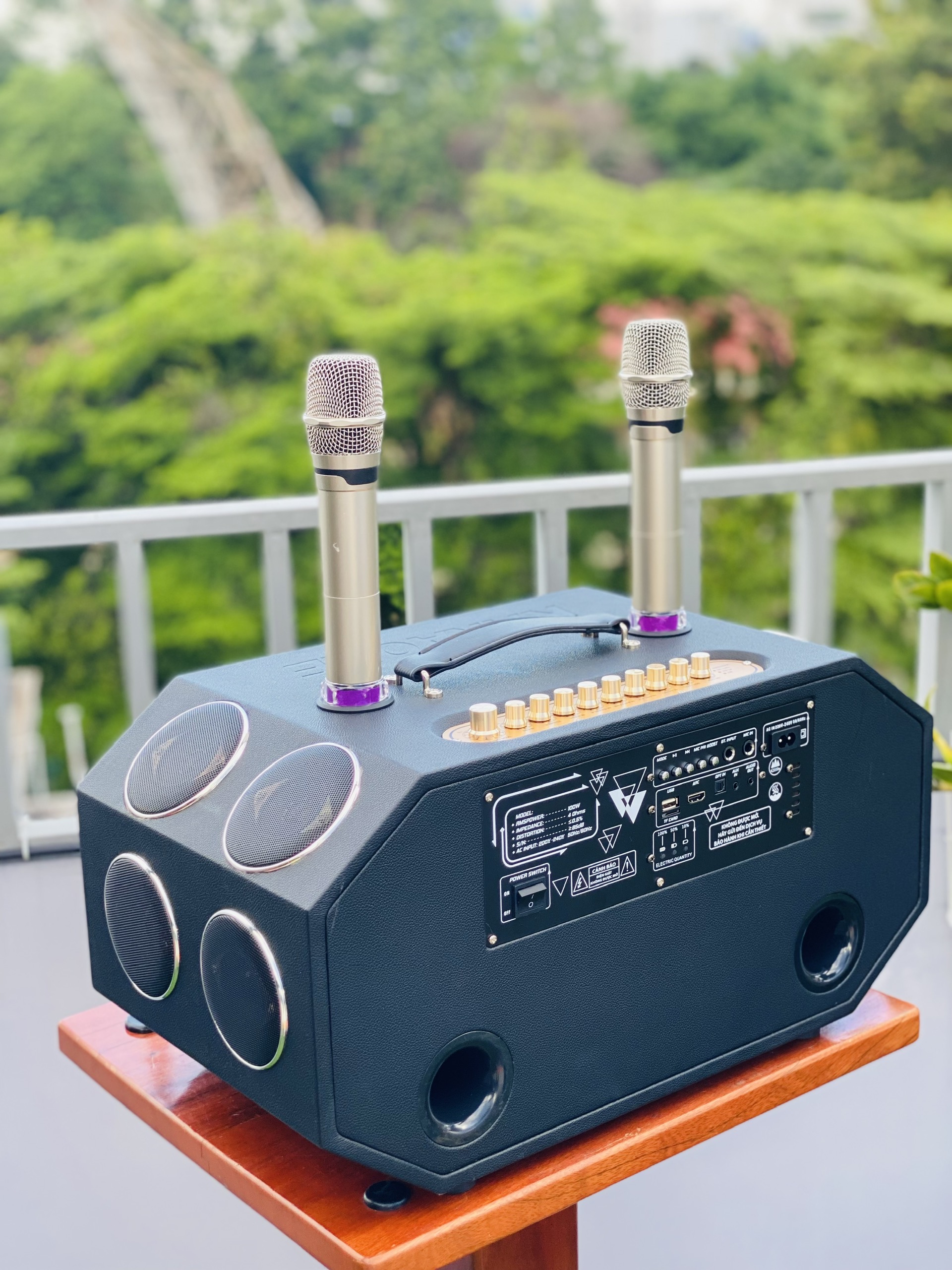 Loa Xách Tay Karaoke MTMAX K124 Pro Âm Thanh Đa Hướng Hệ Thống 12 Loa 12 Đường Tiếng, 2 Bass 20 Công Suất Lớn Đến 500W, Tặng Kèm 2 Micro, Hàng Chính Hãng, Bảo Hành 12 Tháng