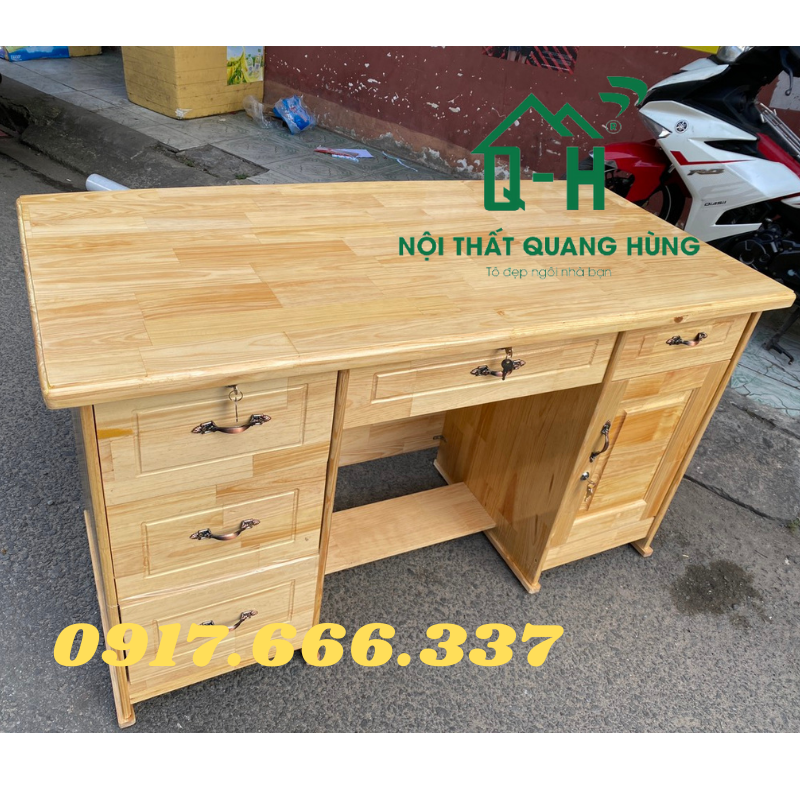 Bàn làm việc gỗ thông dành cho văn phòng 160x75x70cm màu vàng