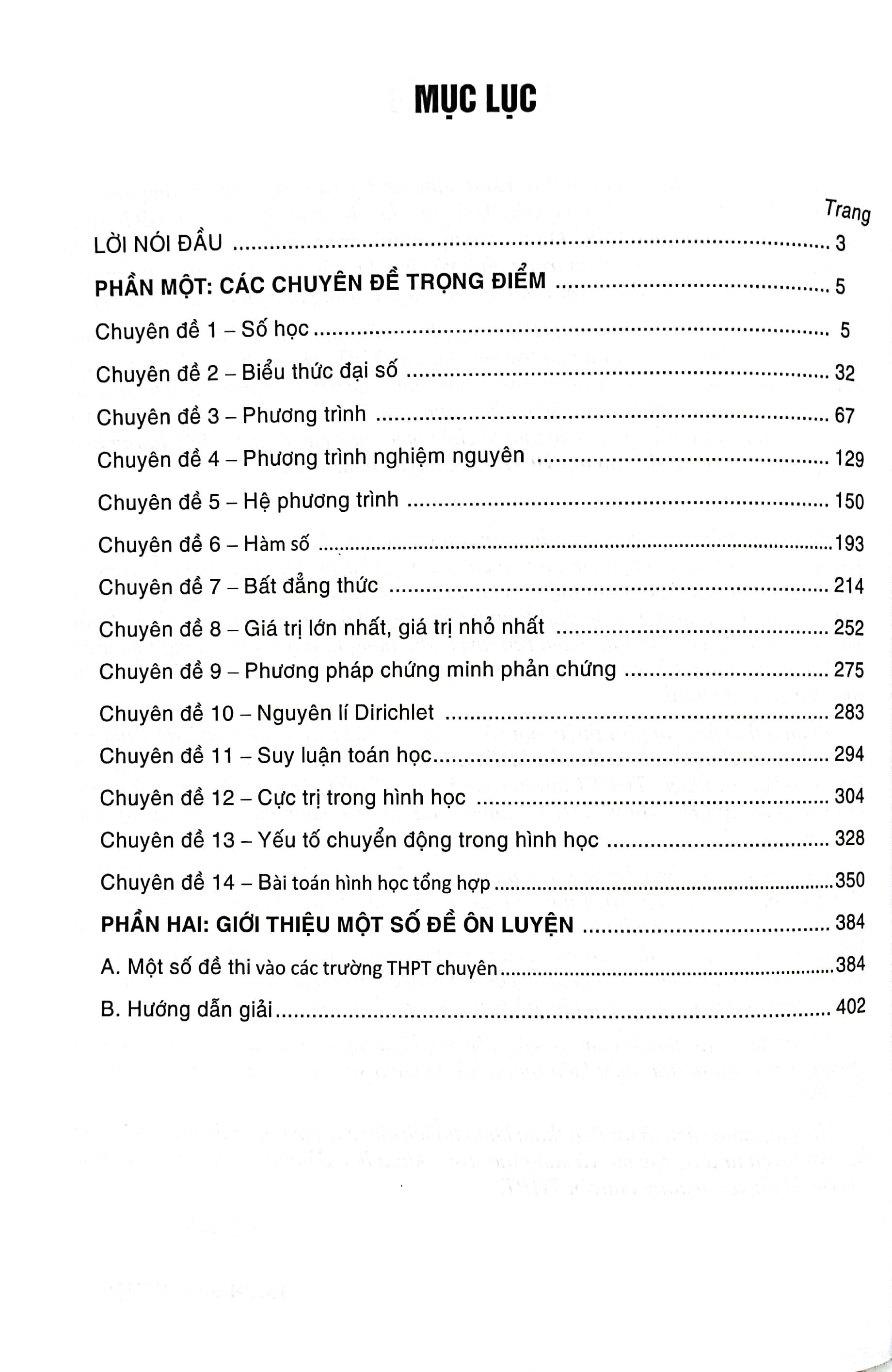 Bồi Dưỡng Học Sinh Giỏi THCS Và Ôn Thi Vào Lớp 10 THPT Chuyên Môn Toán