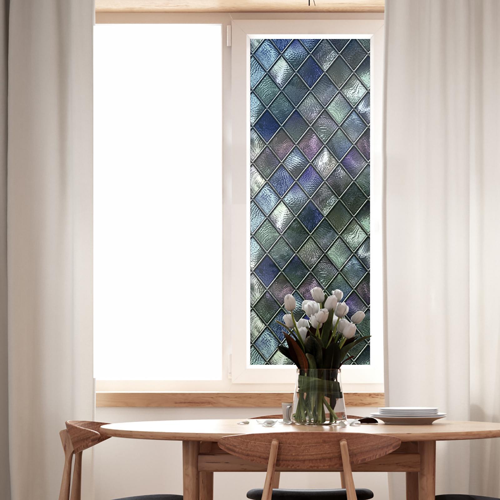 Privacy Window Film Home Anti Stained Glass Bathroom DIY Window Decals