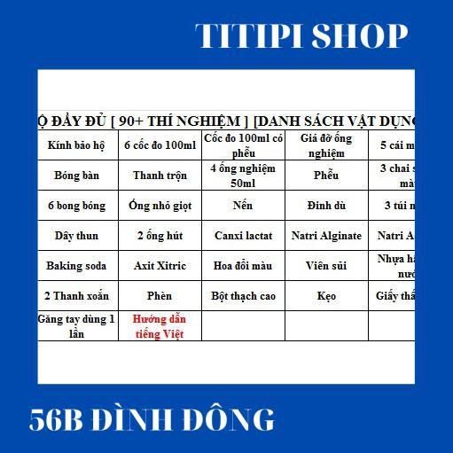 Bộ đồ dùng 92 thí nghiệm dành cho bé