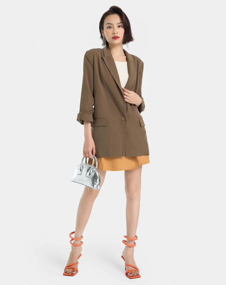 Áo Blazer Nữ Thời Trang JUNO Dáng Oversized Cơ Bản JNKHC010